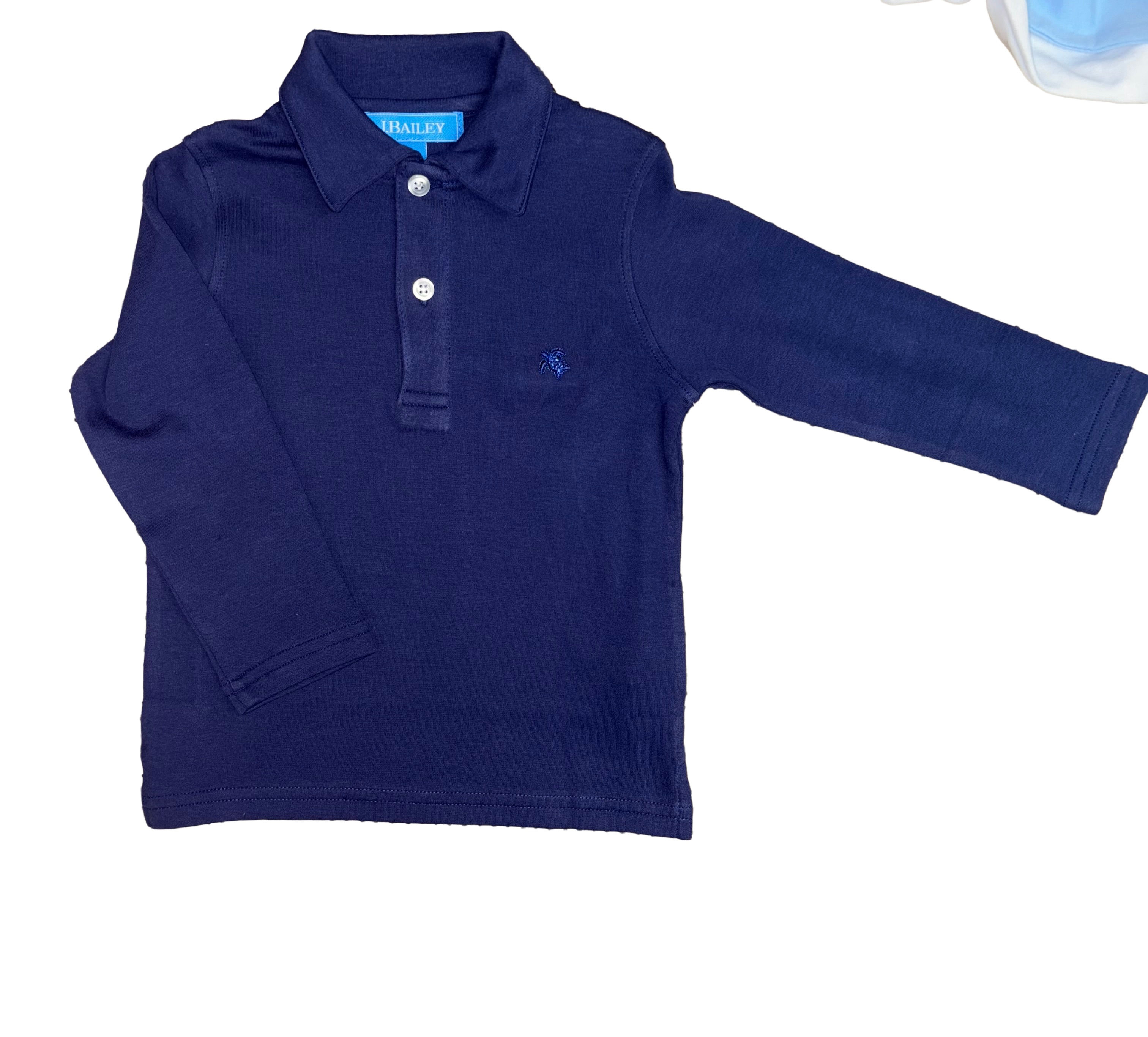 J Bailey | Boys Long Sleeve Navy Polo