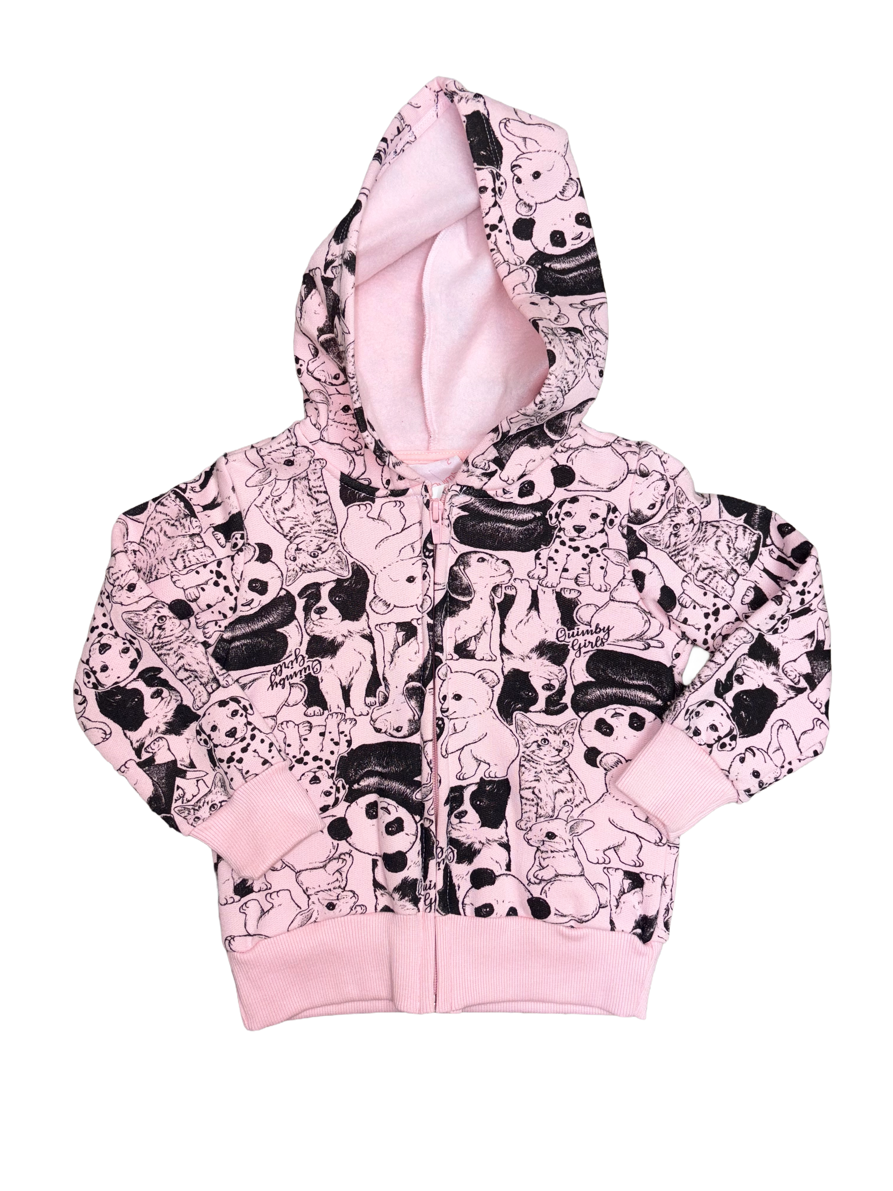 Quimby | Toddler Girls Pink Animal Hoodie 