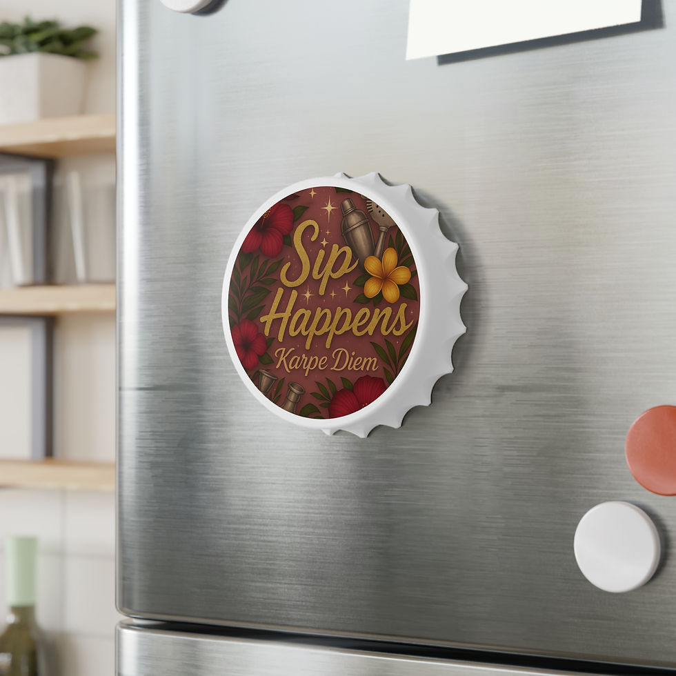 Thumbnail: Tropical "Sip Happens" Bottle Opener Magnet