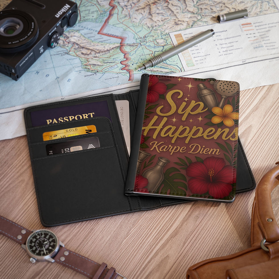 Thumbnail: Sip Happens Passport Cover | Tropical Travel Accessory for Adventurers