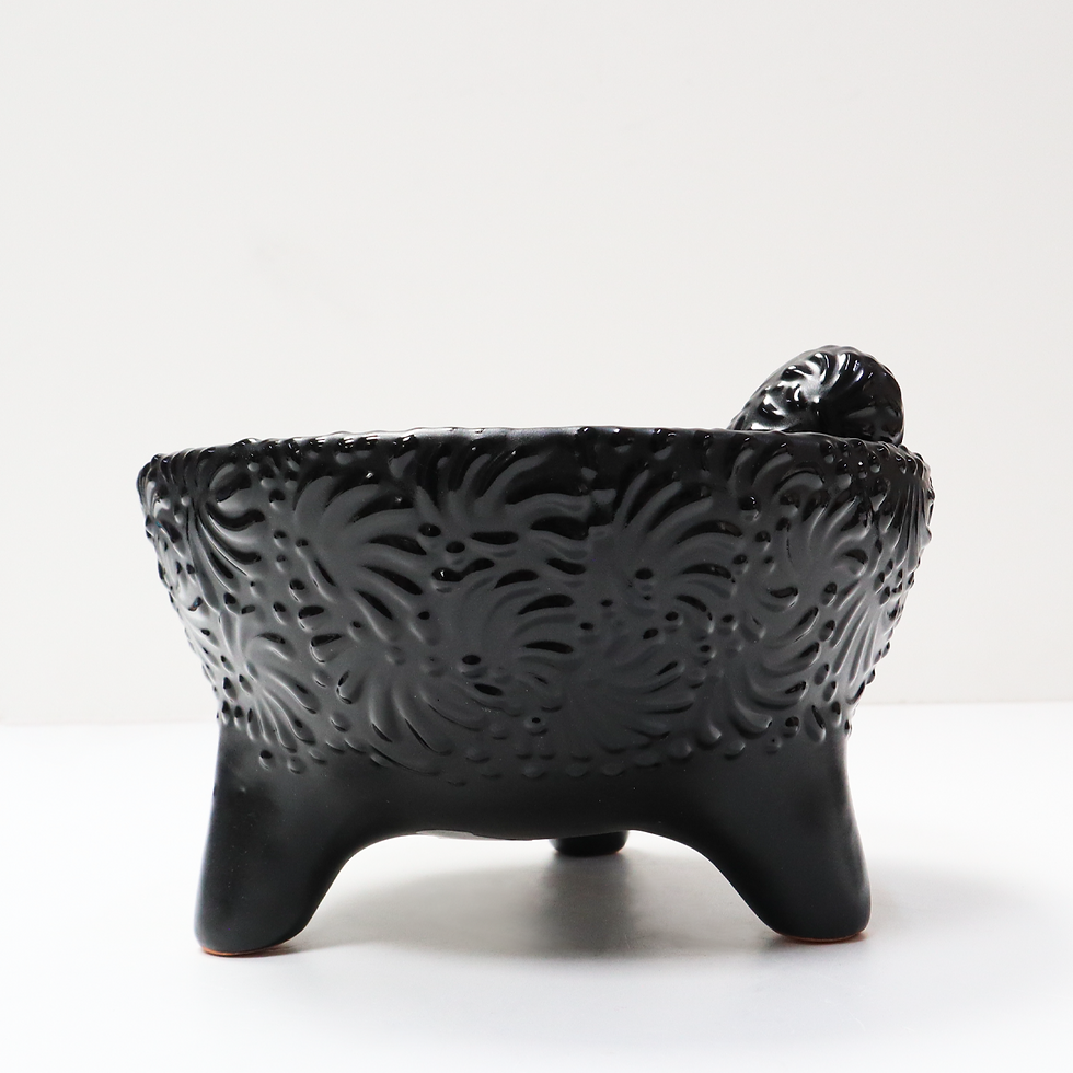 Thumbnail: CONTEMPORARY TALAVERA - CAVIAR MOLCAJETE