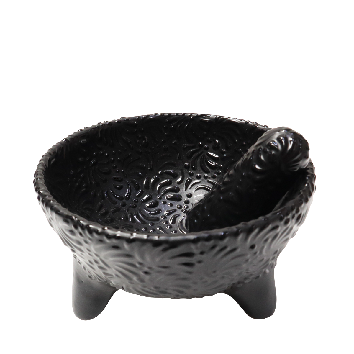 CONTEMPORARY TALAVERA - CAVIAR MOLCAJETE