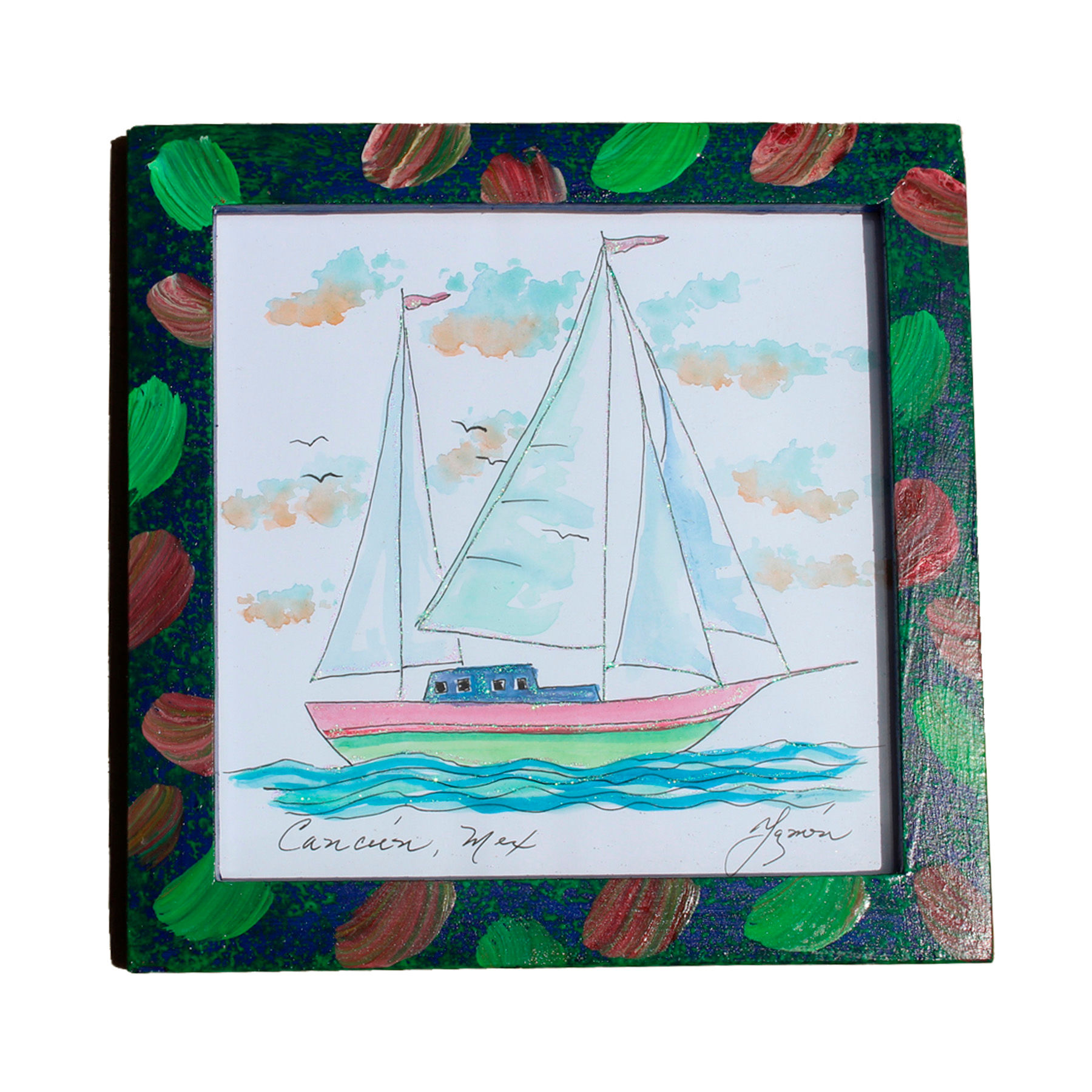 HAND PAINTED FRAMED ART