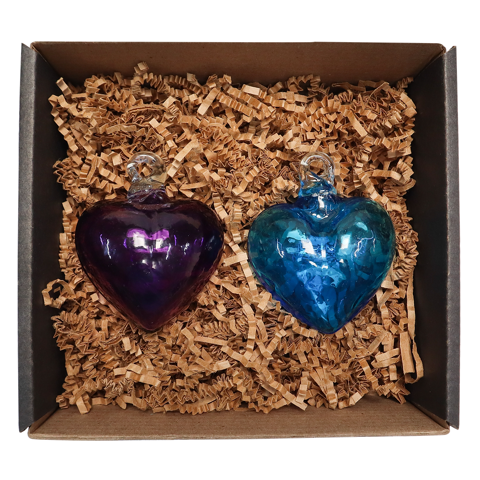 Thumbnail: BLOWN GLASS HEART DUO