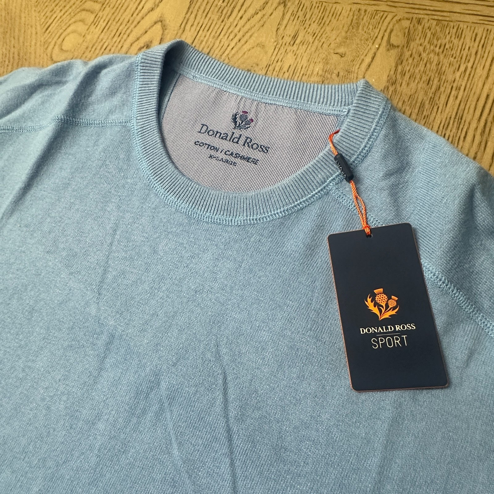 Donald Ross Sport Cotton Cashmere Sweater Blue SIZE XL 255-D