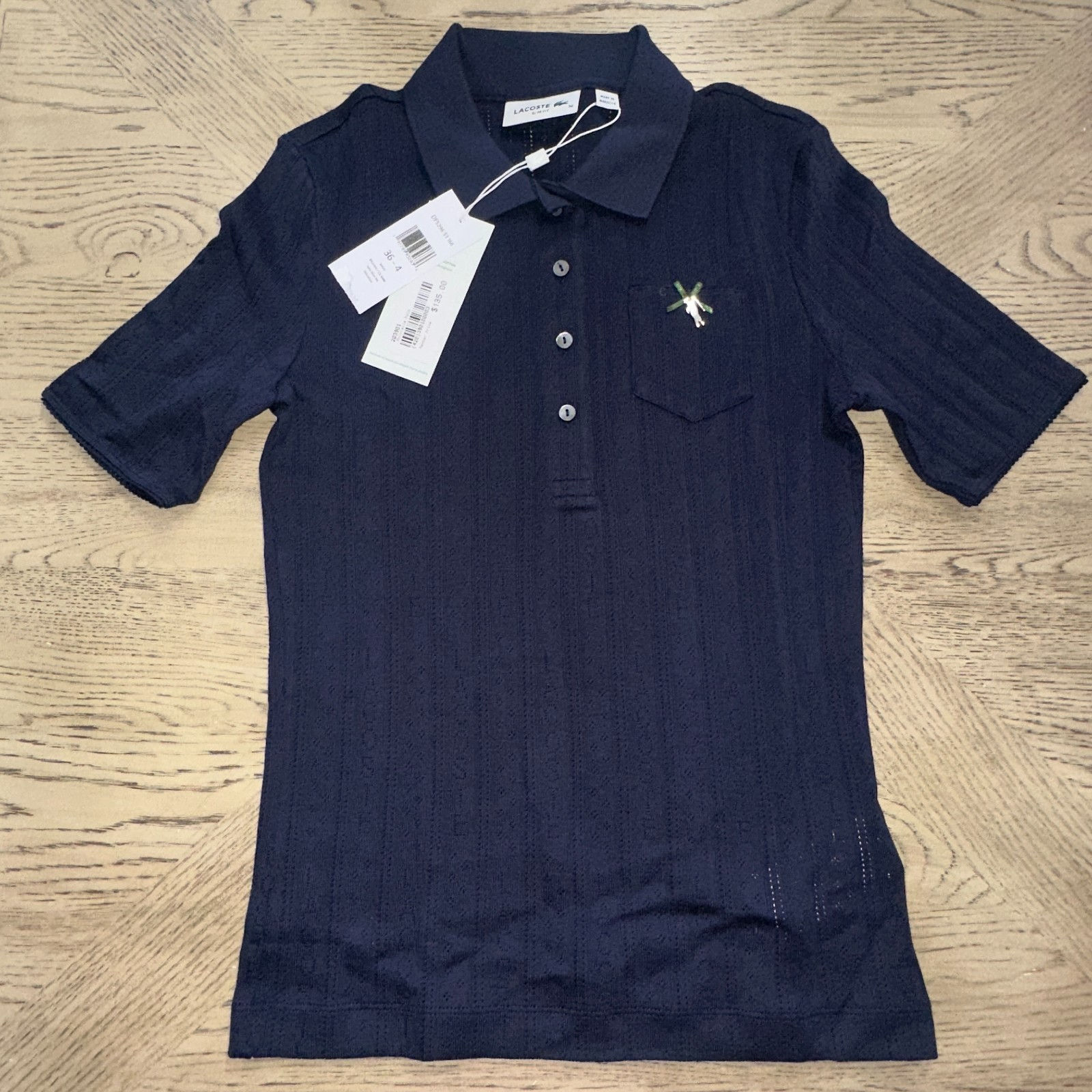 Lacoste Pointelle Polo Blue SIZE EU 36 699-O
