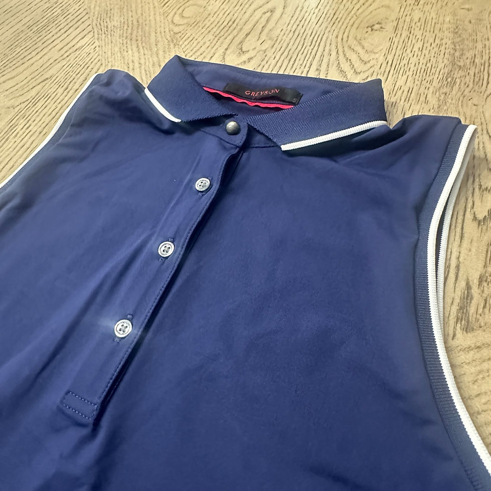Thumbnail: Greyson Women's Scarlett Crowley Collar Shortsleeve Size S Navy 00627-L3