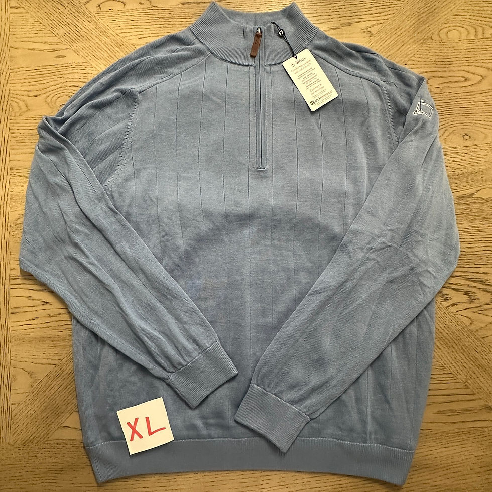Thumbnail: Footjoy Drop Needle Lined Sweater SIZE XL Light Blue MP-OW-B1-00066