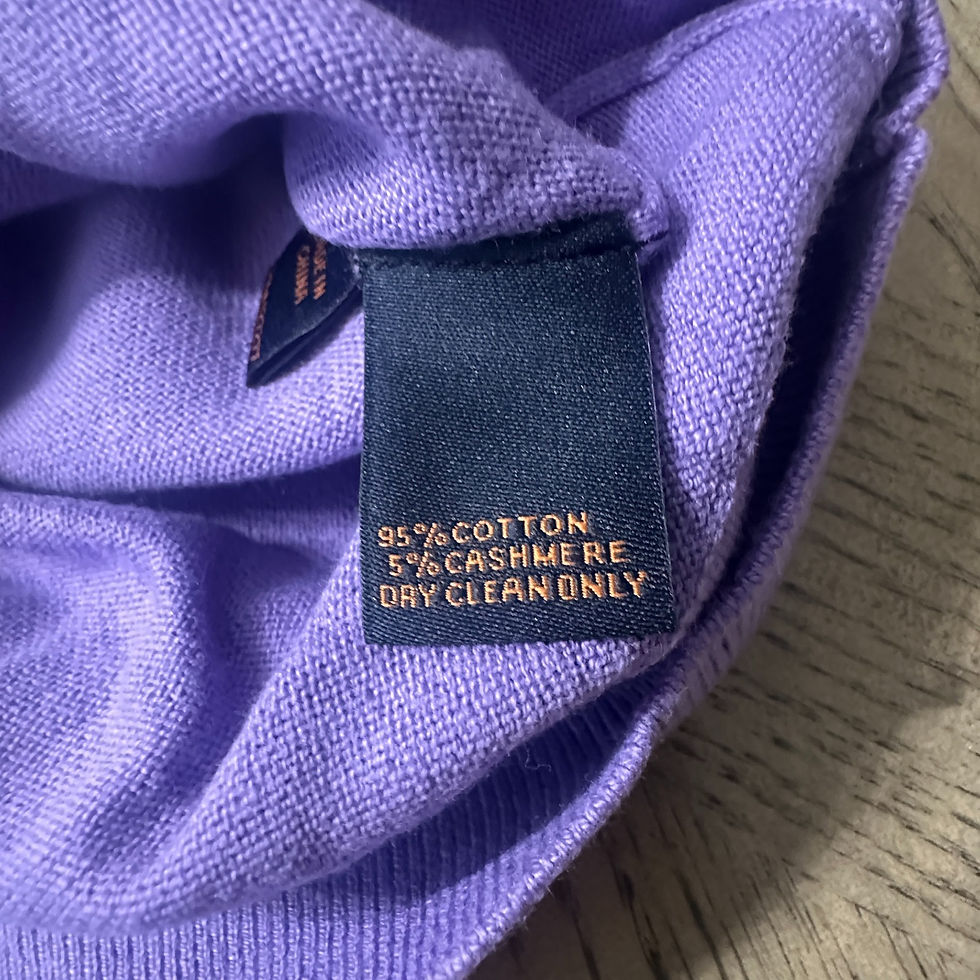 Thumbnail: Donald Ross Sport Cotton Cashmere Sweater Purple SIZE S 324-F