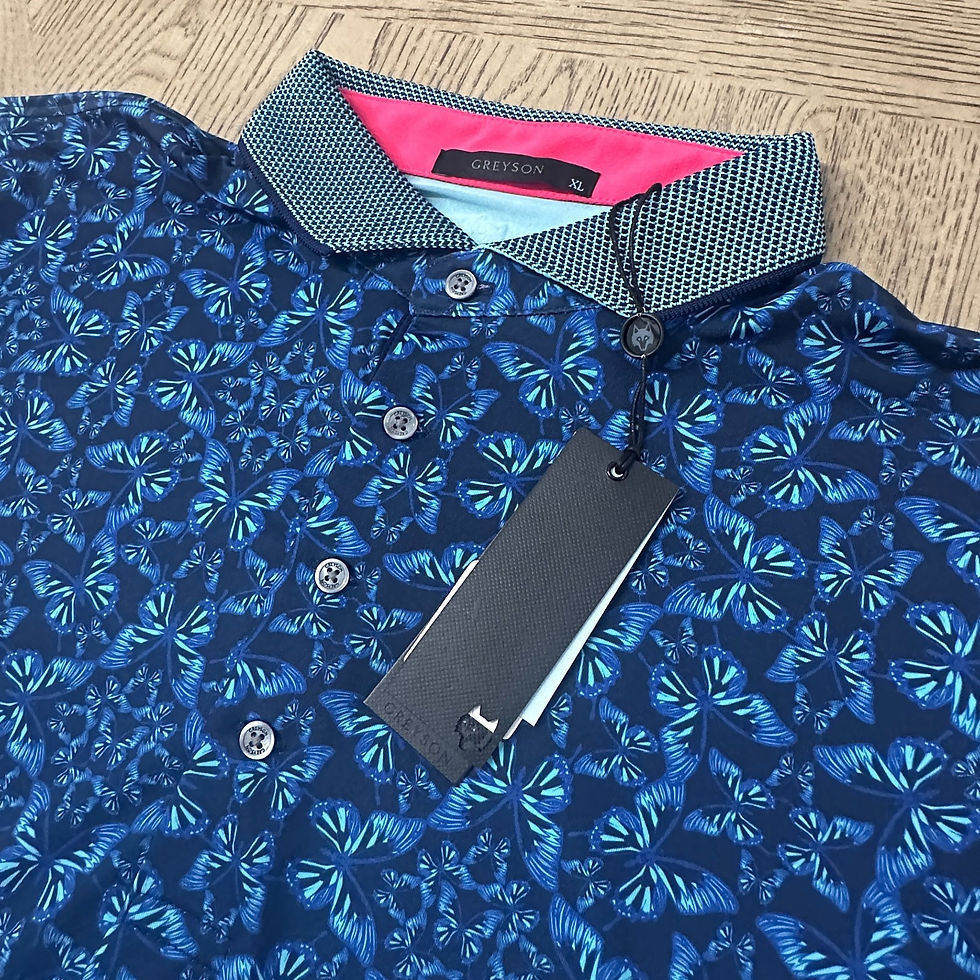 Thumbnail: Greyson Migration Shortsleeve Polo Size XL Blue 10057-MP4