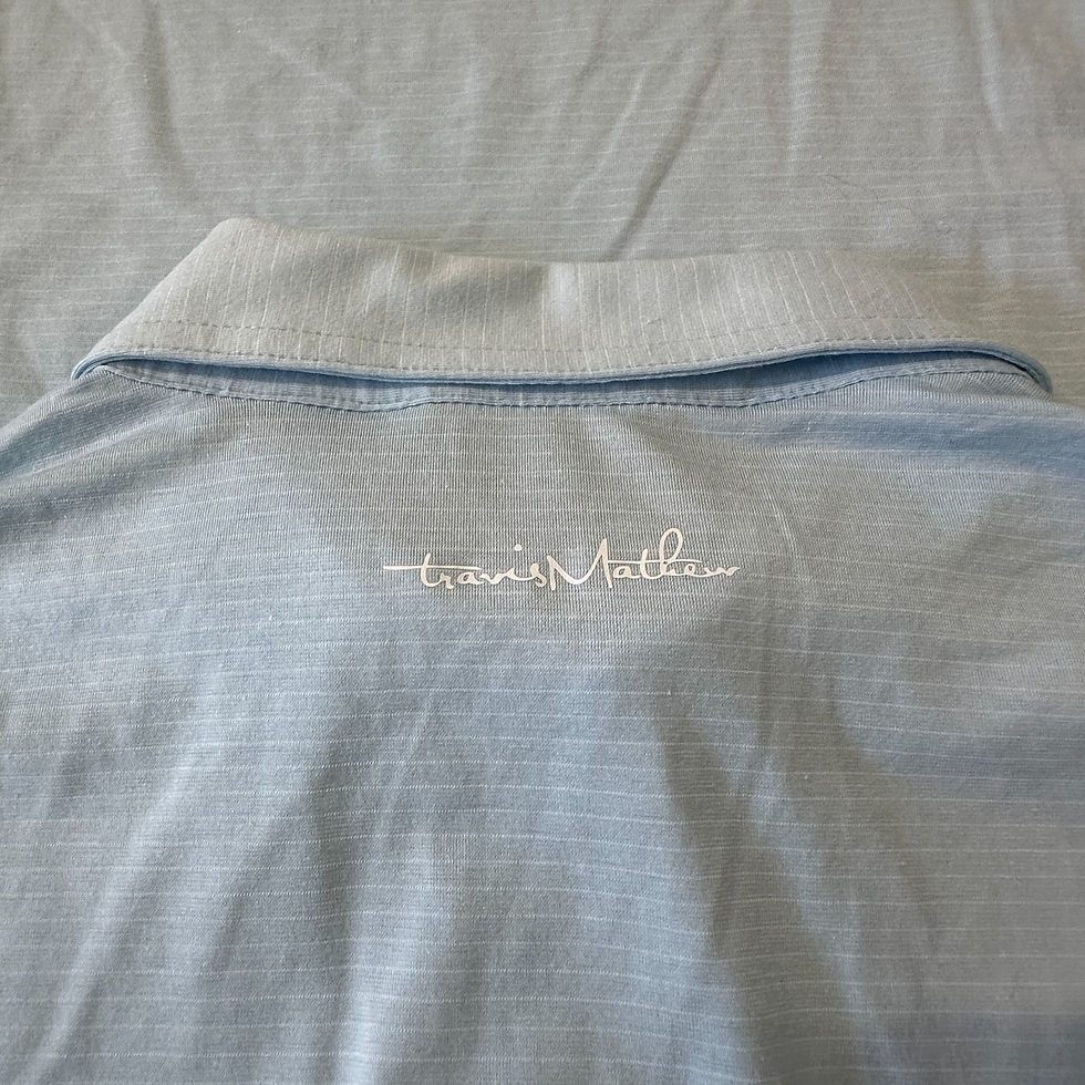 Thumbnail: Travis Mathew The Heater Stripe Polo Blue SIZE M 187-C