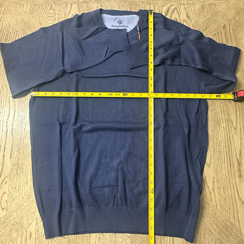 Thumbnail: Donald Ross Sport Cotton Cashmere Sweater Navy SIZE XL 326-F