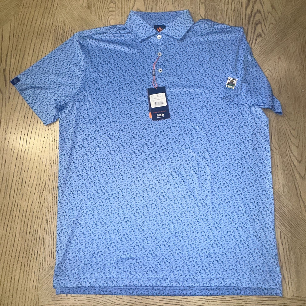 Thumbnail: Donald Ross Sport Gavin Print Polo Size L Blue 10194-MB5