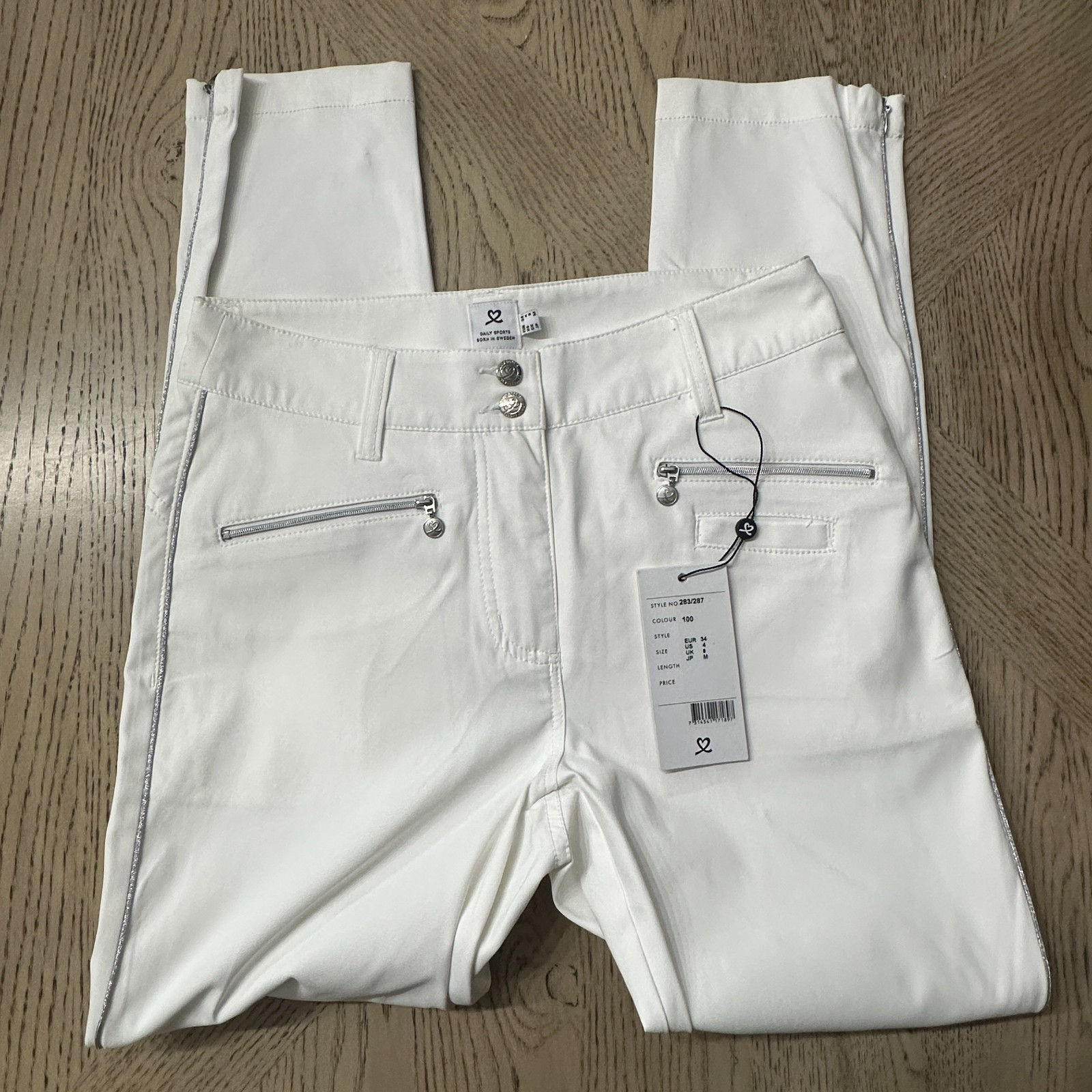 Daily Sport Women's Highwater Ankle Pants Size 4 White 00731-L4