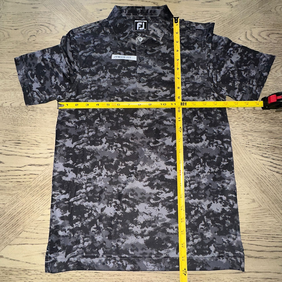 Thumbnail: Footjoy Boys Cloud Camo Print Polo Black SIZE M 1364-Boys P