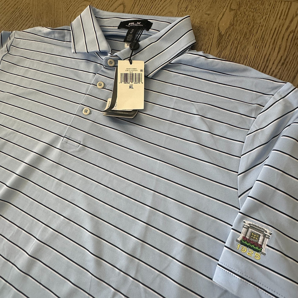 Thumbnail: RLX Featherweight Stripe Polo Size XL Light Blue 10168-MB5