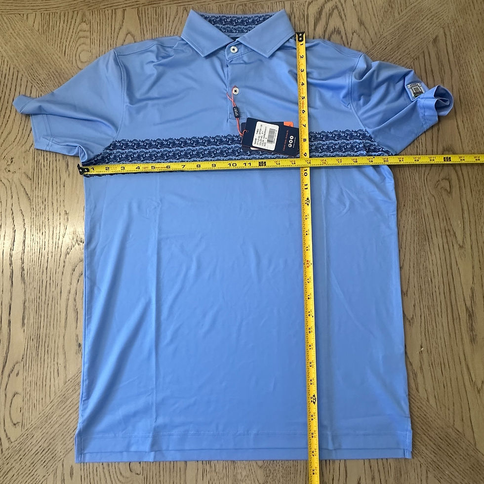 Thumbnail: Donald Ross Sport Theo Solid Trim Print Polo Blue SIZE S 199-C