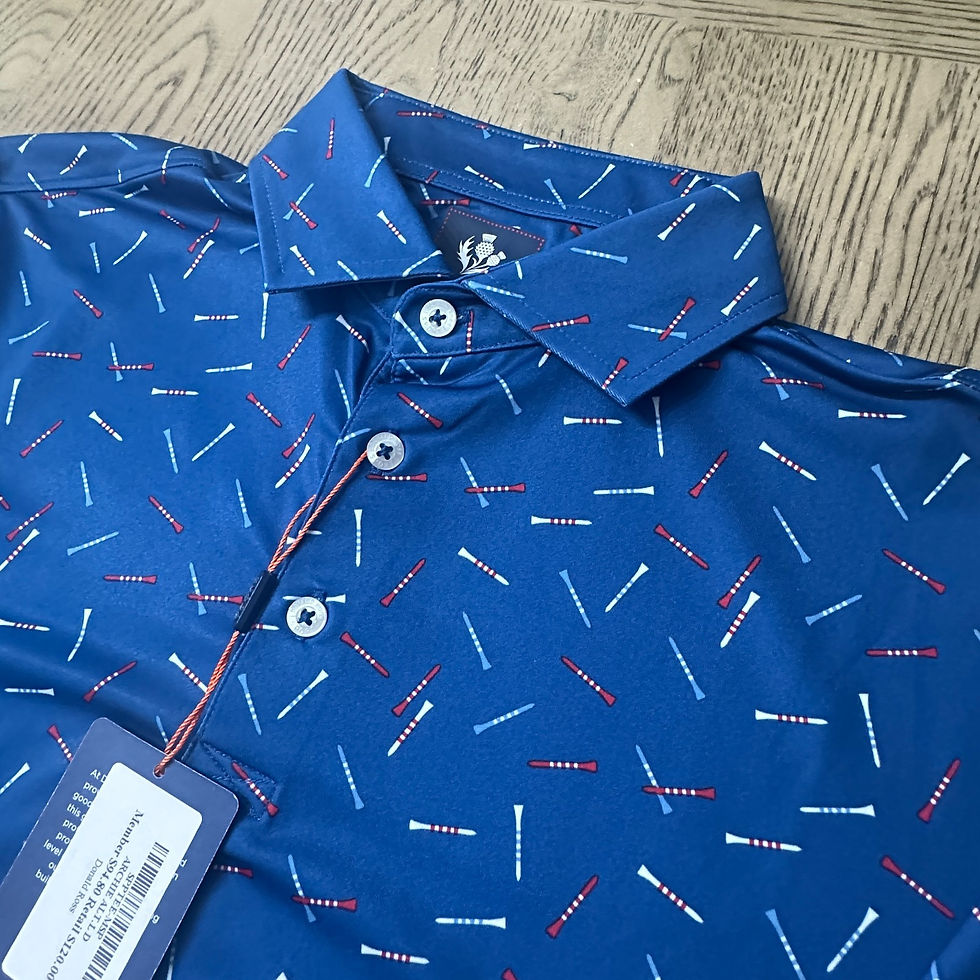 Thumbnail: Donald Ross Sport Archie Print Polo Blue SIZE S 323-F