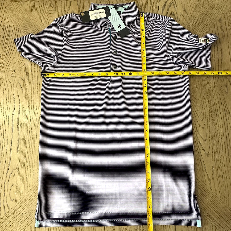 Thumbnail: Greyson Saranac Stripe Polo Purple SIZE S 159-B