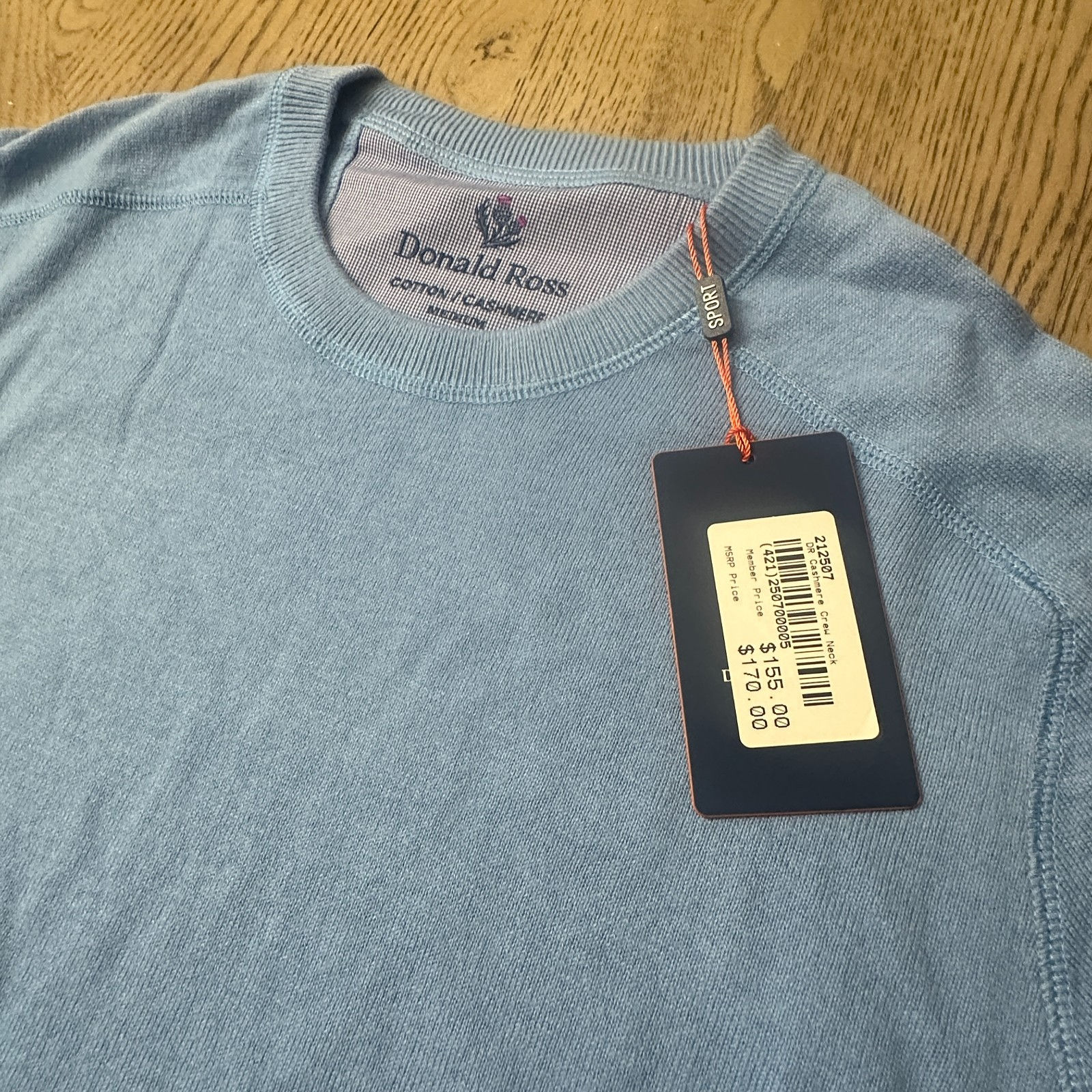 Donald Ross Sport Cotton Cashmere Sweater Blue SIZE M 119-A