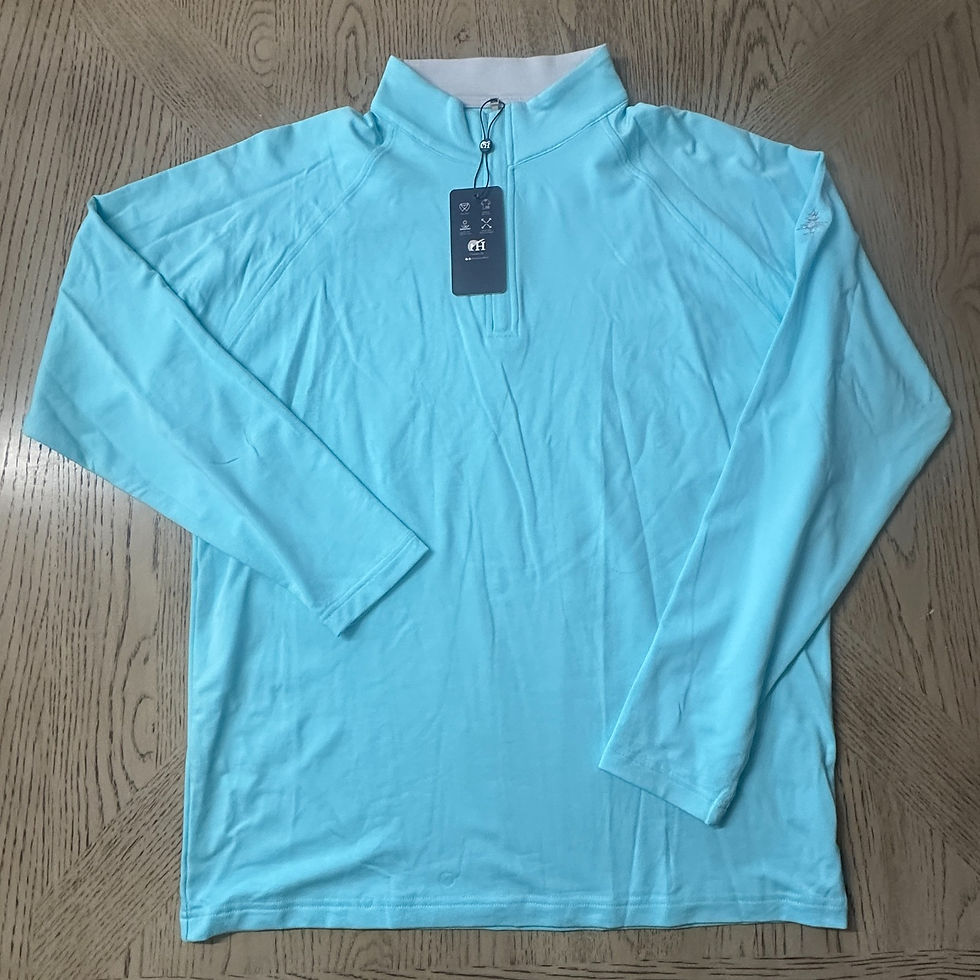 Thumbnail: Harlestons The Marion Quarter Zip Aqua SIZE M 00488-MB3