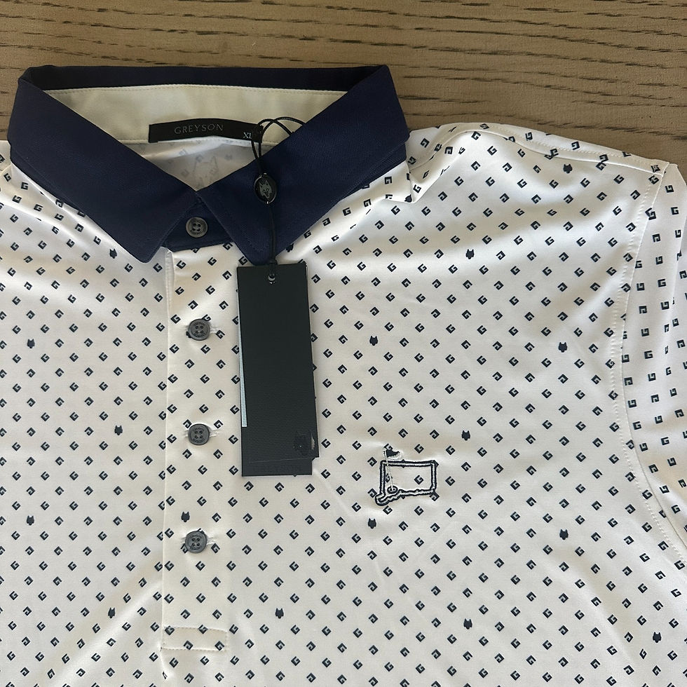 Thumbnail: Greyson G Squared Polo SIZE XL White Navy MP-PO-A1-00049