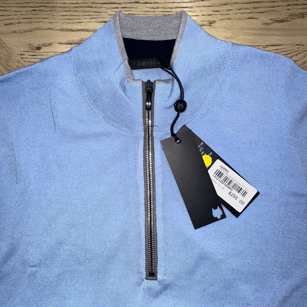 Thumbnail: Greyson Saratoga Quarter Zip Sweater Wolf Blue Blue SIZE XL 502-K