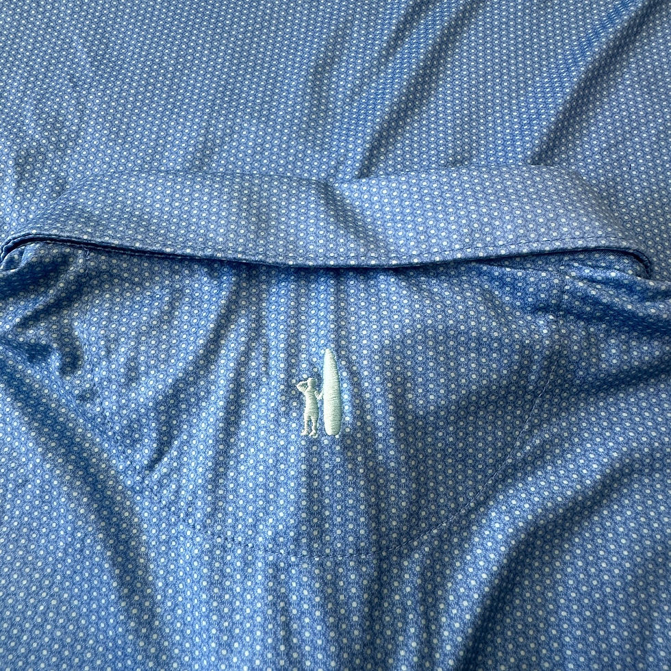 Thumbnail: johnnie-o Featherweight Marlin Print Polo Blue SIZE M 173-B