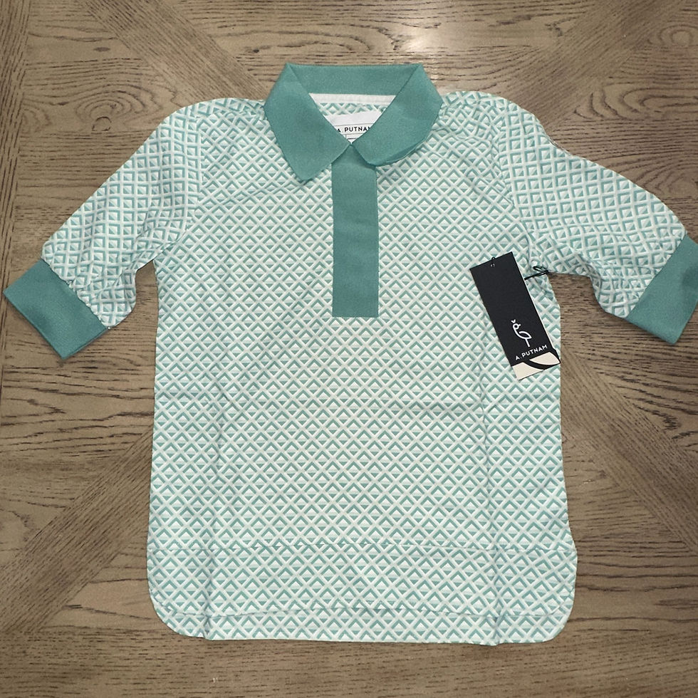 Thumbnail: A Putnam Juniper Shortsleeve Polo Green SIZE L 736-O