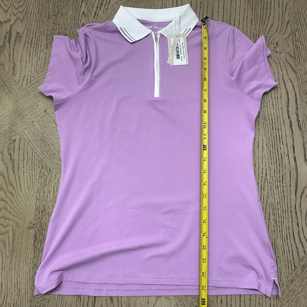 Thumbnail: Peter Millar Women's Zip Polo Shortsleeve Size S Purple 00540-L2