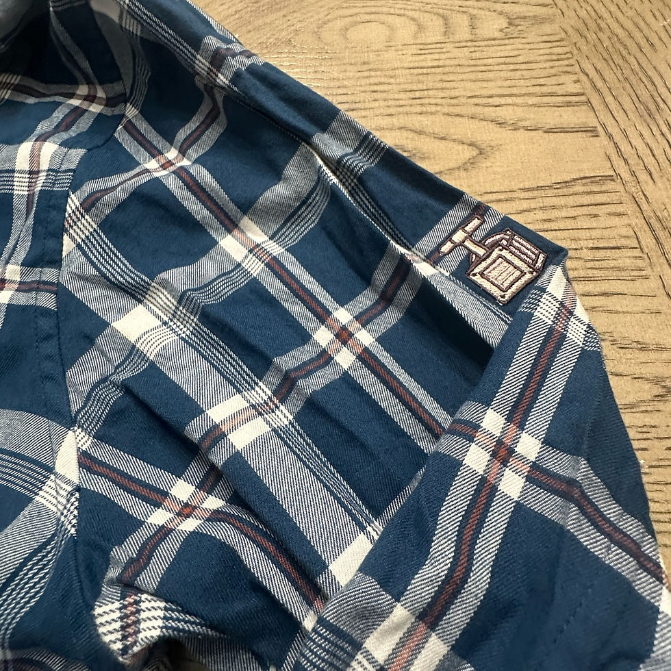 Thumbnail: Travis Mathew Cloud Flannel Hoodie SIZE M Navy Plaid 00367-MP-OW-C3
