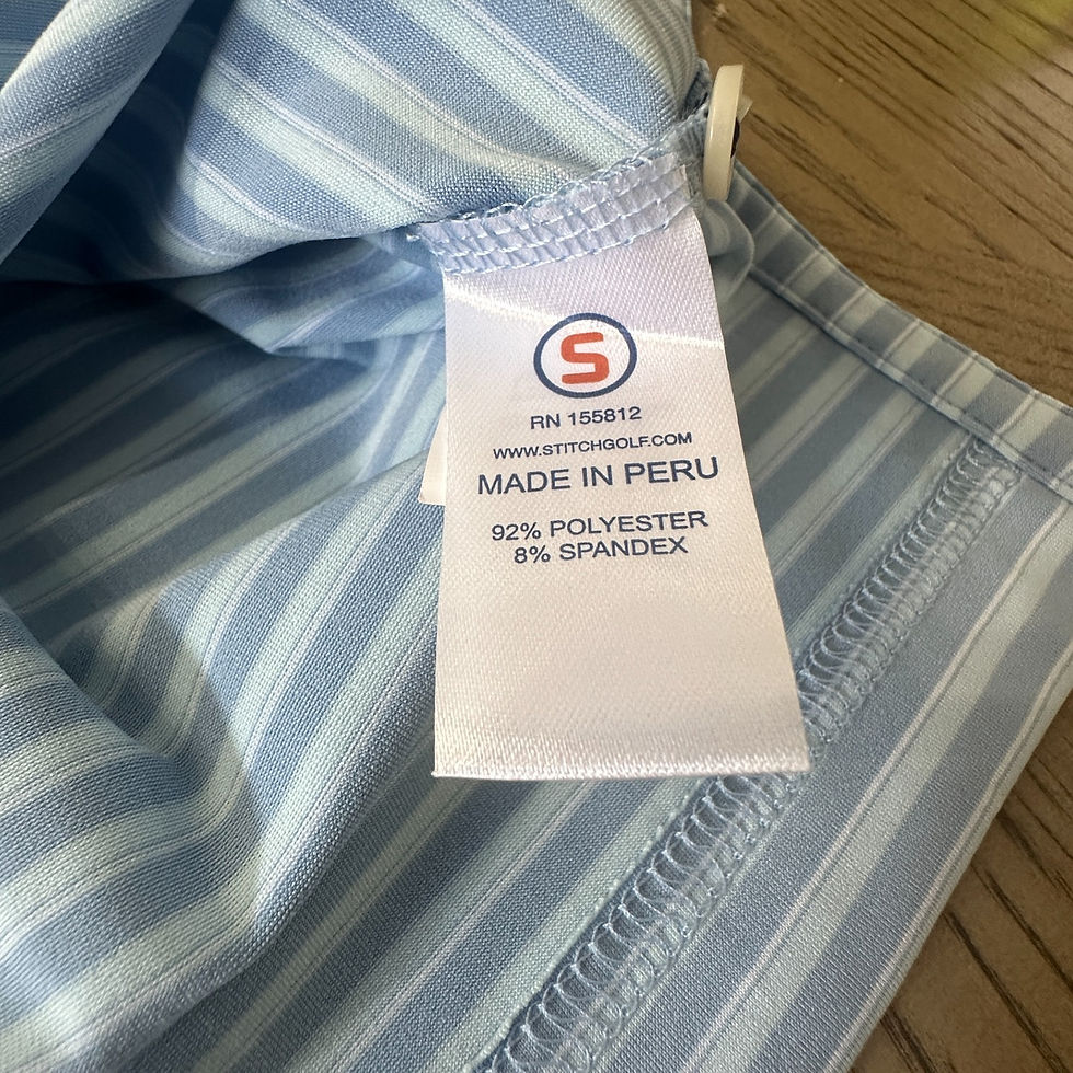 Thumbnail: Stitch Broome Stripe Polo Size L Light Blue 10143-MB5