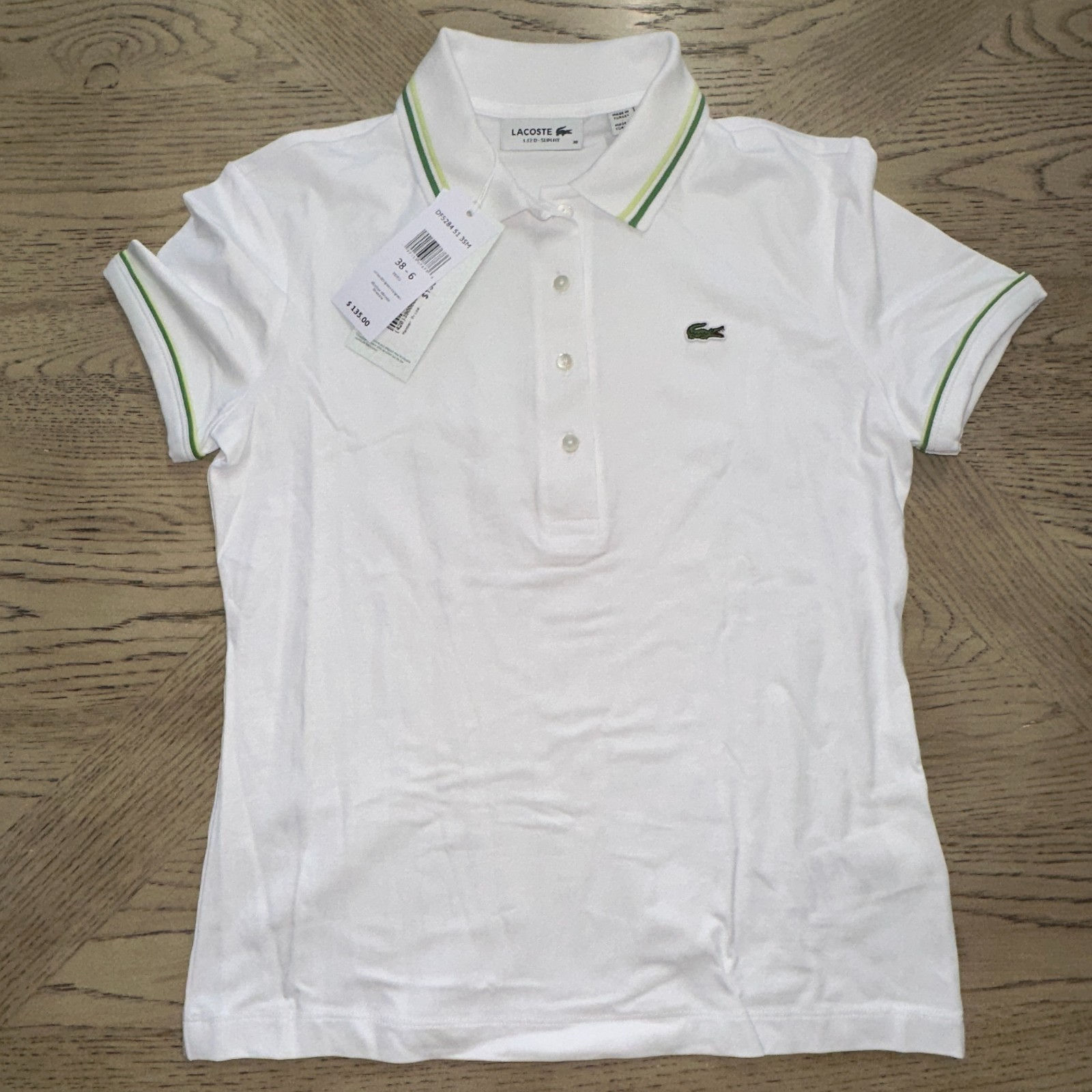 Lacoste Slim Fit Detailed Polo White SIZE EU 38 701-O