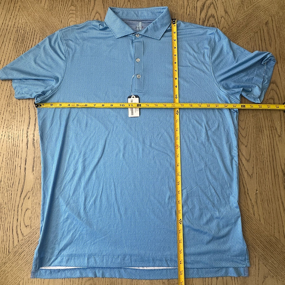 Thumbnail: johnnie-o Featherweight Marlin Print Polo Blue SIZE L 171-B