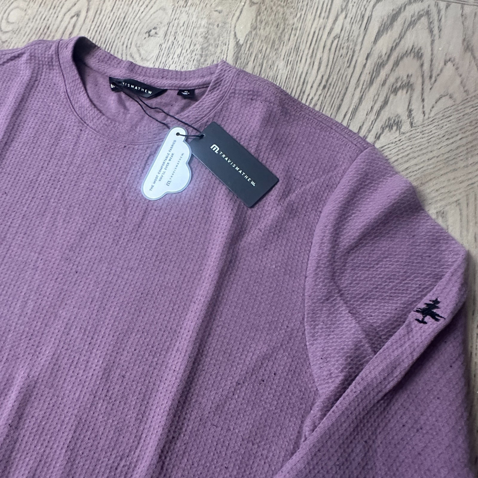 Travis Mathew Cloud Waffle Crew Sweater Purple SIZE XL 00462-MB3