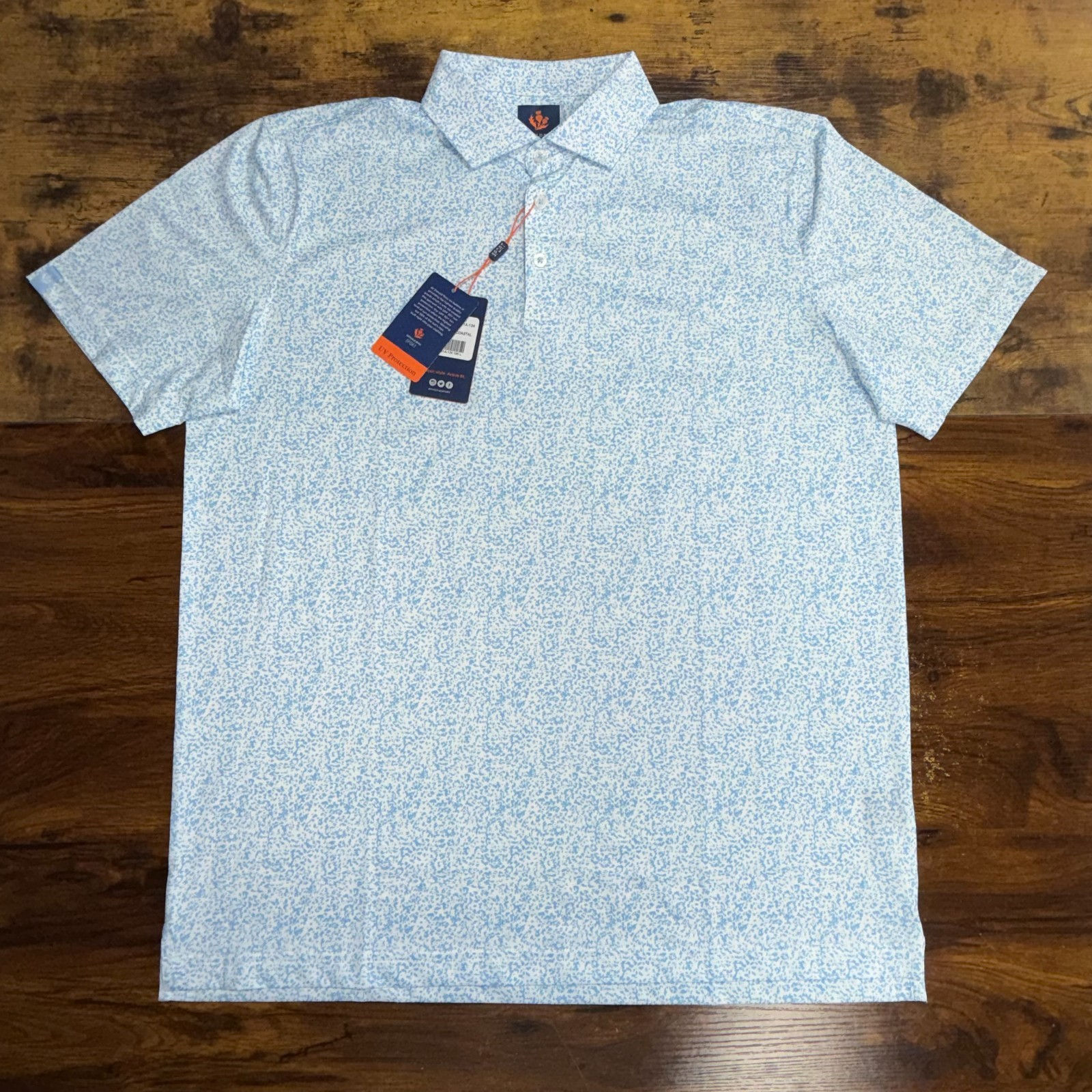 Donald Ross Eugene Sport Performance Polo White/Coastal Size L VY-0131-BB