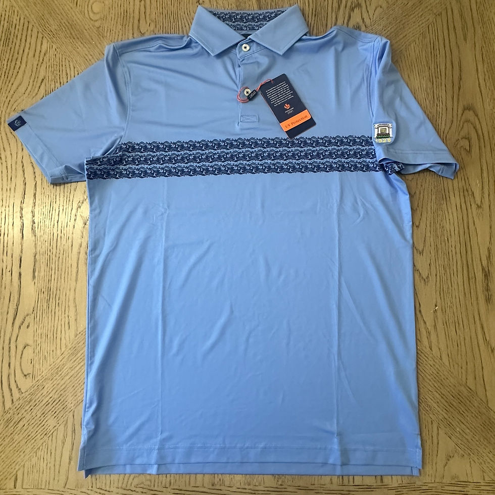 Thumbnail: Donald Ross Sport Theo Solid Trim Print Polo Blue SIZE S 199-C