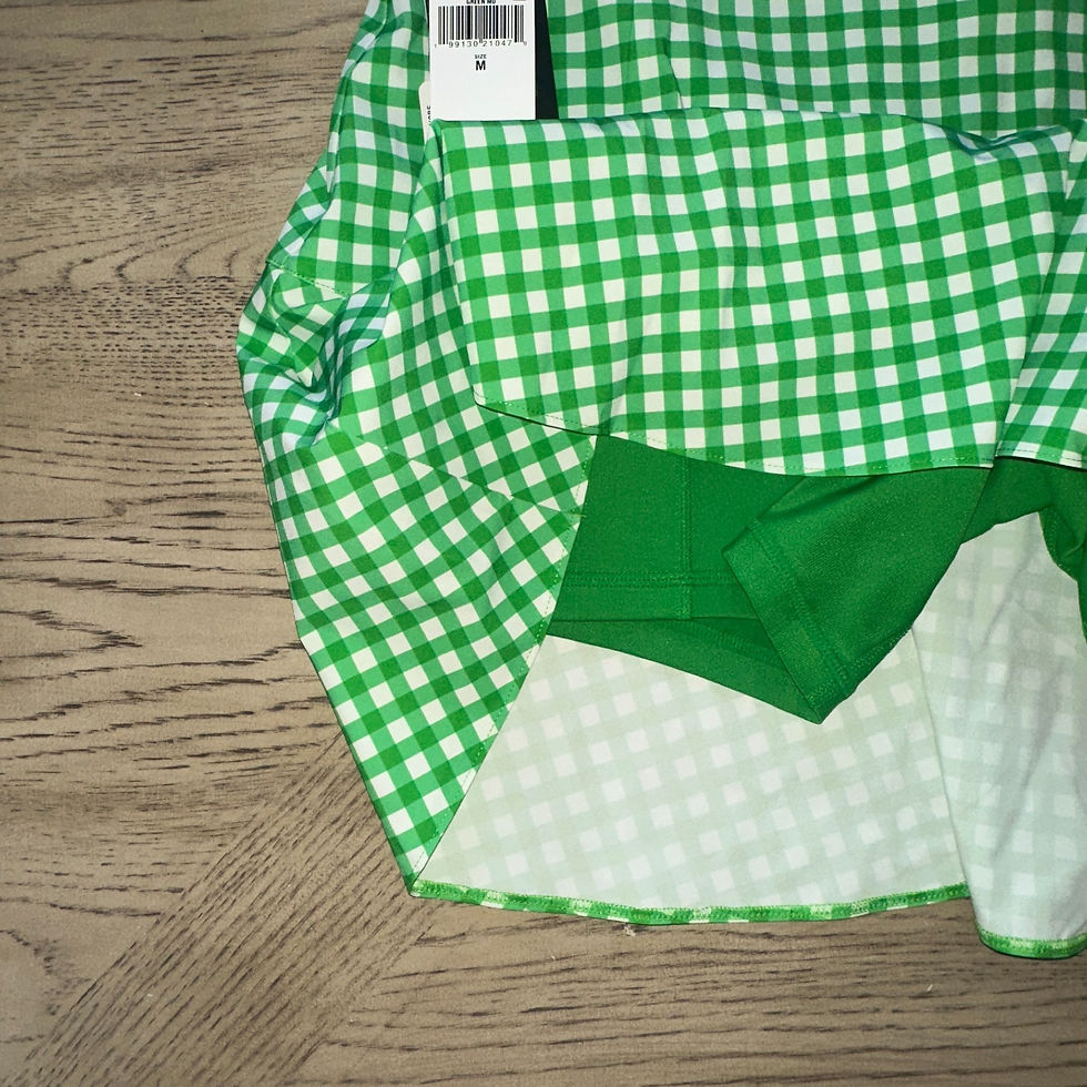 Thumbnail: Polo RLX Cotton Nylon Woven Print Skirt Green SIZE M 759-P