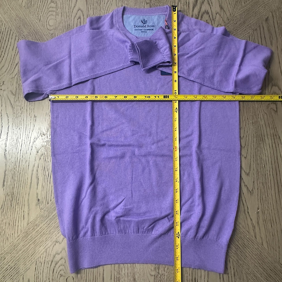 Thumbnail: Donald Ross Sport Cotton Cashmere Sweater Purple SIZE S 324-F