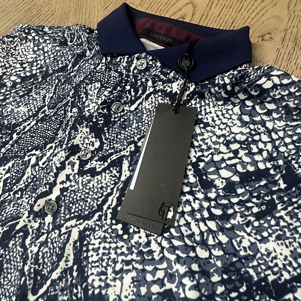 Thumbnail: Greyson Wolf Scales Men's Polo Blue Size S MSP-00016-MP2