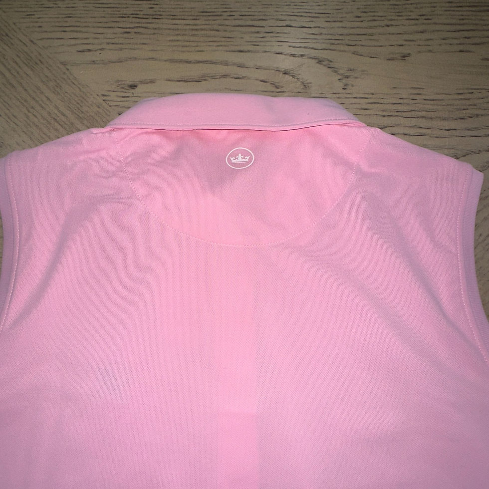 Thumbnail: Peter Millar Sleeveless Pique Solid Polo Pink SIZE L 599-M