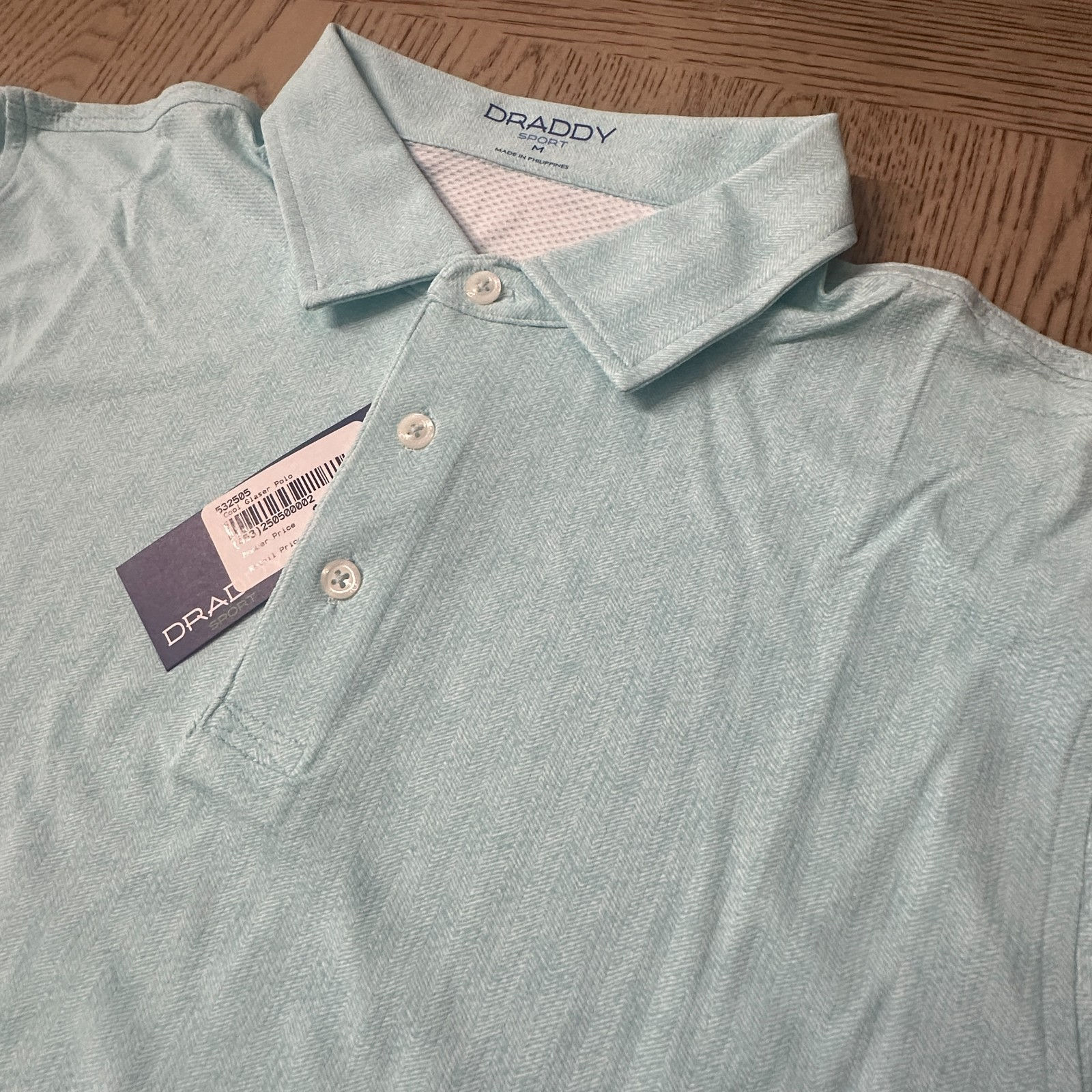 B Draddy Sport Cool Glaser Polo Blue SIZE M 361-F