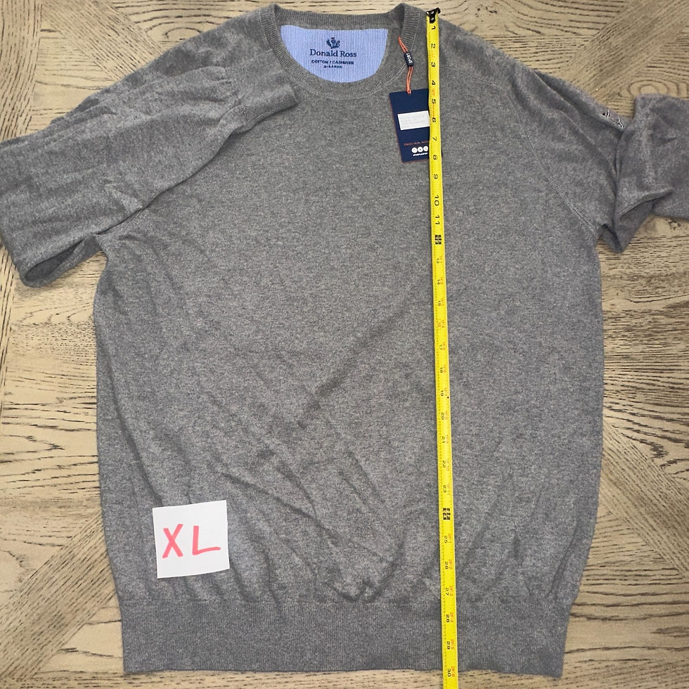 Thumbnail: Donald Ross Sport Solid Crew Neck Cotton Sweater SIZE XL Grey MP-OW-C1-00263