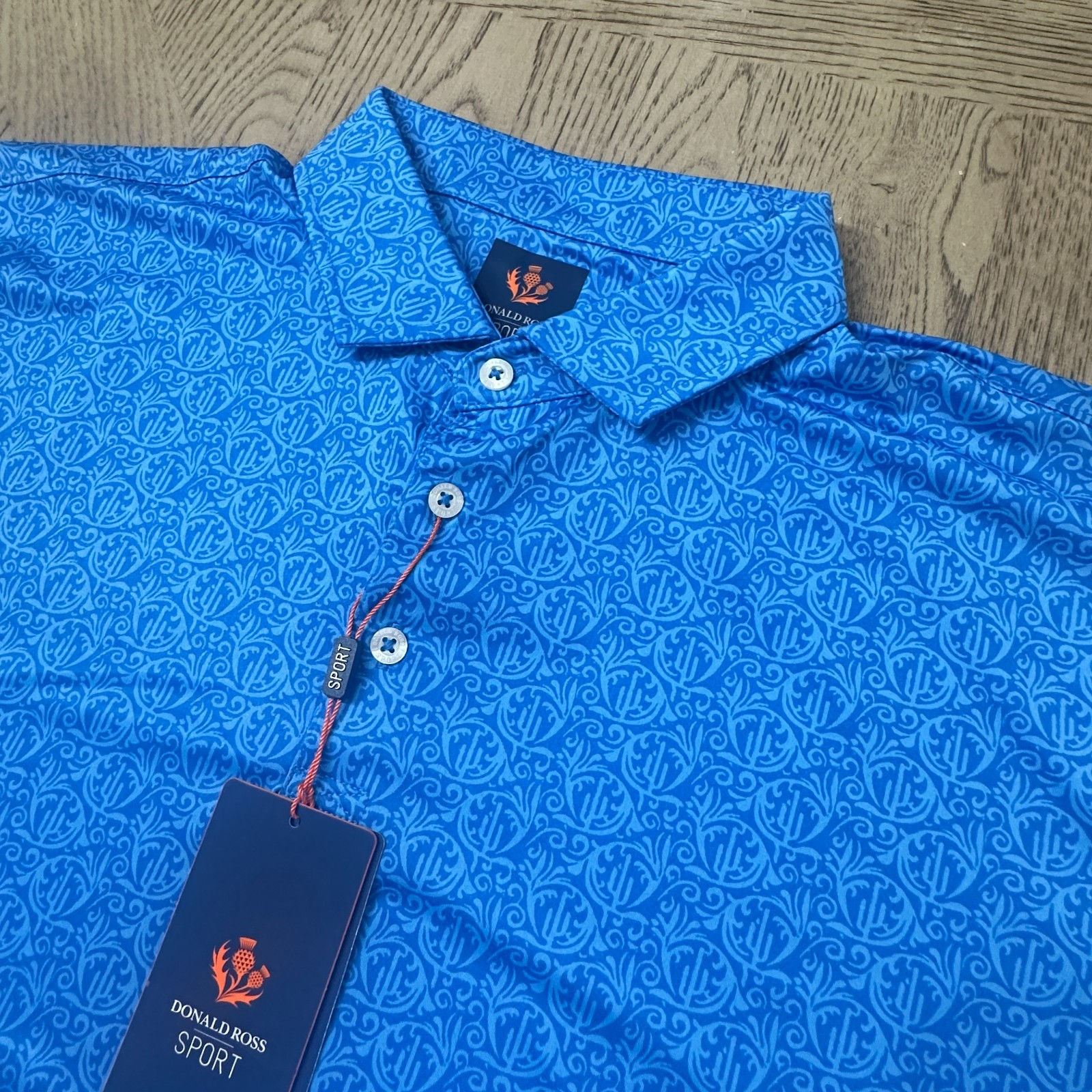 Polo Donald Ross Sport Callen Shortsleeve Size XL Blue 10056-MP4
