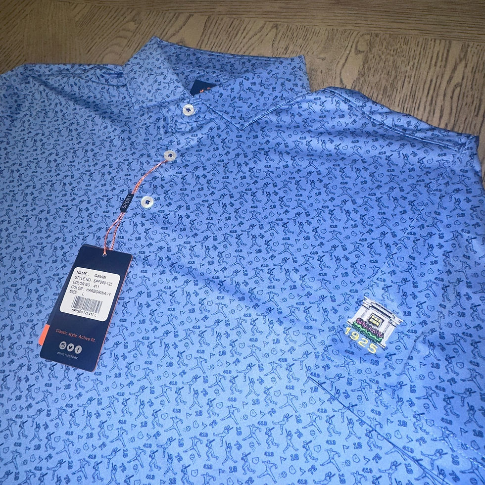Thumbnail: Donald Ross Sport Gavin Print Polo Size L Blue 10194-MB5