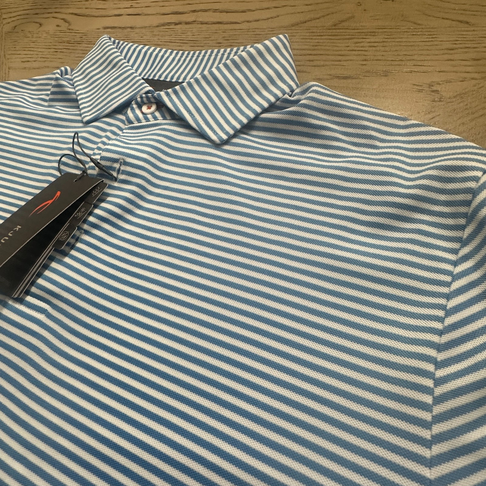 KJUS Lee Stripe Polo Blue Stripe Size XL 00437-MP-PO-F1