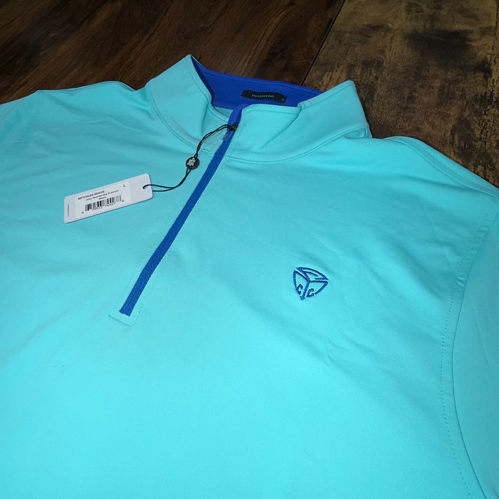 Thumbnail: Turtleson Polyester Performance Quarter Zip Turquoise/Wave Size L VY-0083-AA