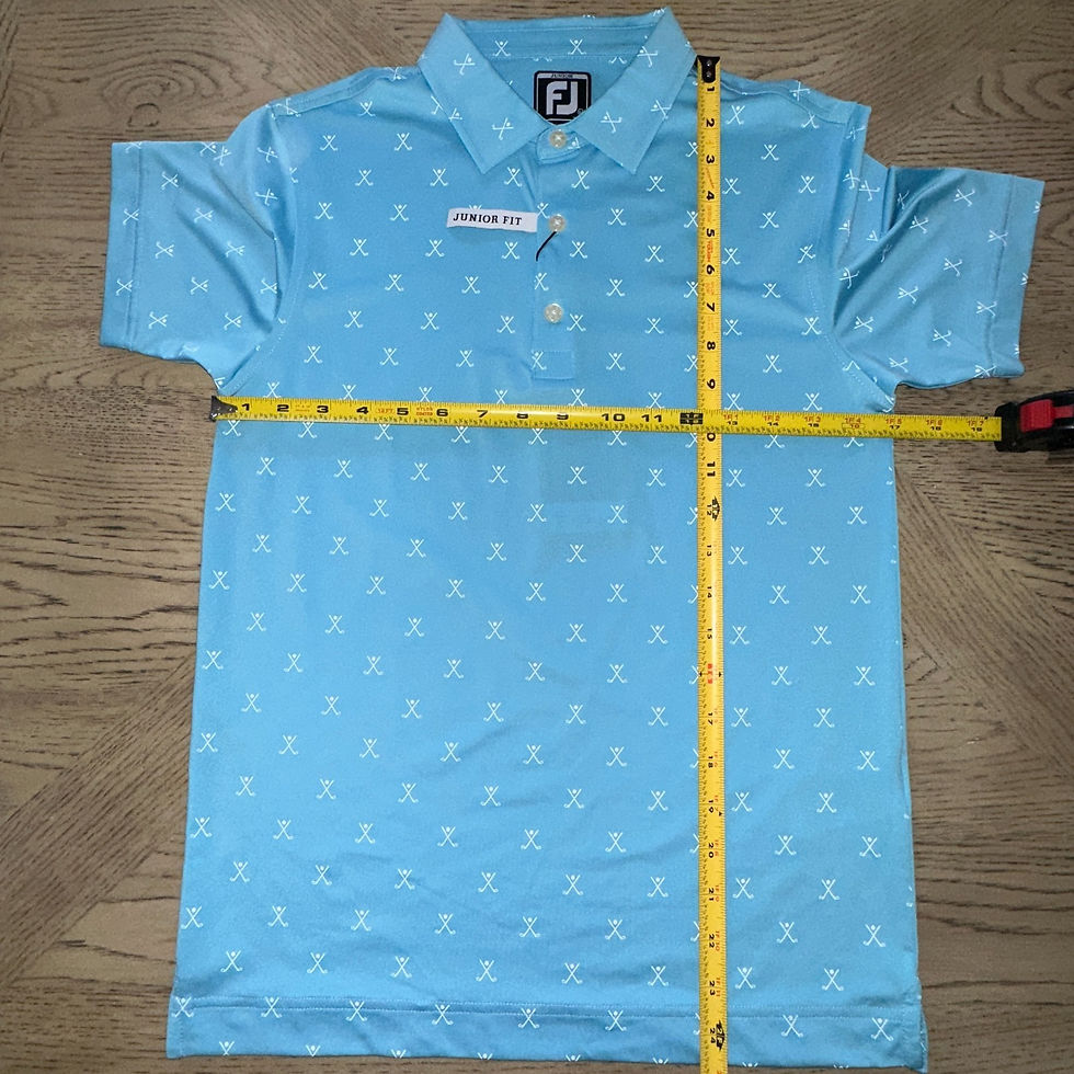 Thumbnail: Footjoy Boys Golf Print Polo Blue SIZE M 1367-Boys P