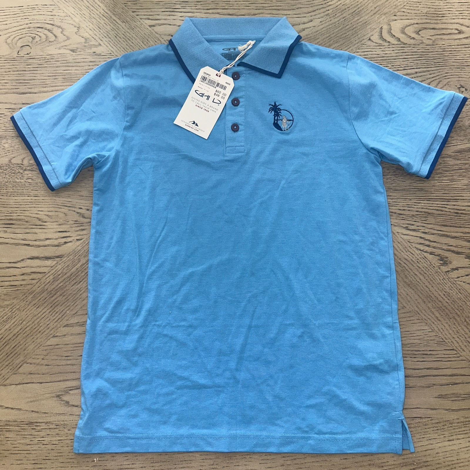 Garb Boys Waylon Polo (10-11) Blue SIZE L 1303-Boys