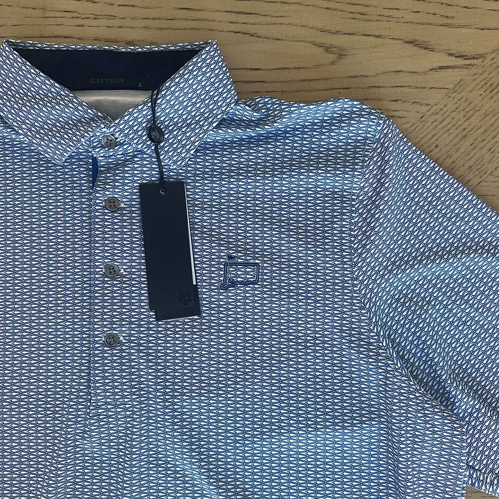 Thumbnail: Greyson Phantom Polo SIZE L White Blue MP-PO-A1-00037